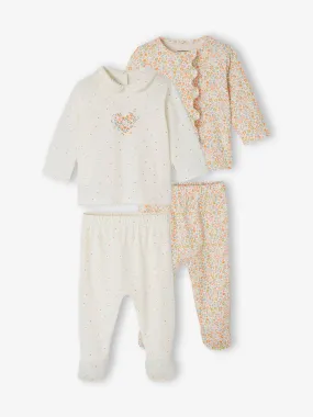 Lot de 2 pyjamas bébé 2 pièces en jersey écru - Vertbaudet