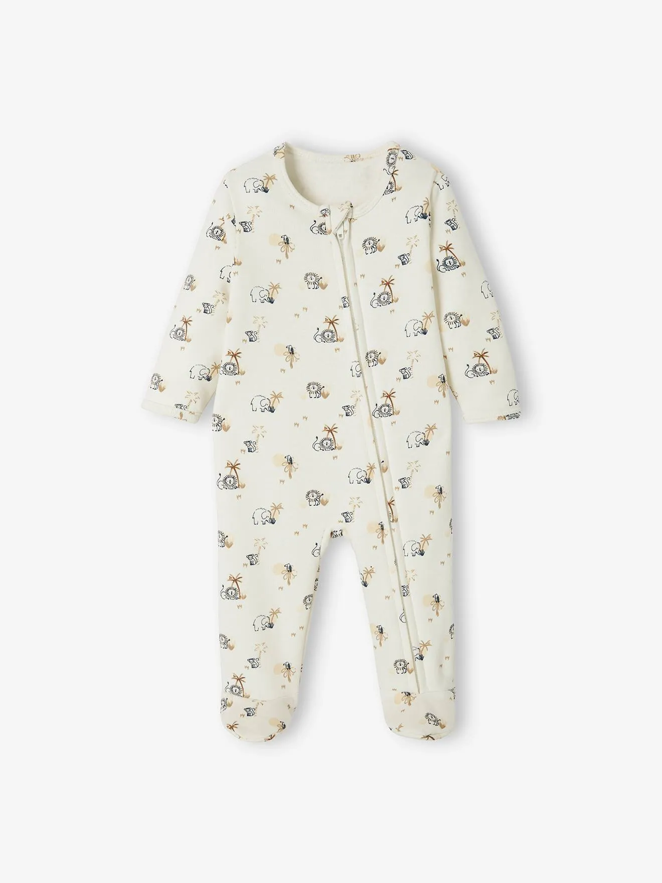 Lot de 2 pyjamas bébé en molleton ouverture zippée lot bleu jean - Vertbaudet