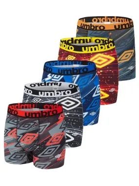 Lot de 5 Boxers homme imprimé Sublimation Umbro - Noir