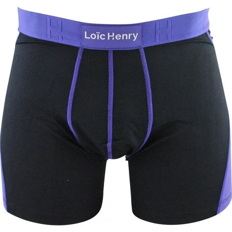 LOÏC HENRY Boxer Homme Microfibre PERFORMANCE Noir Violet