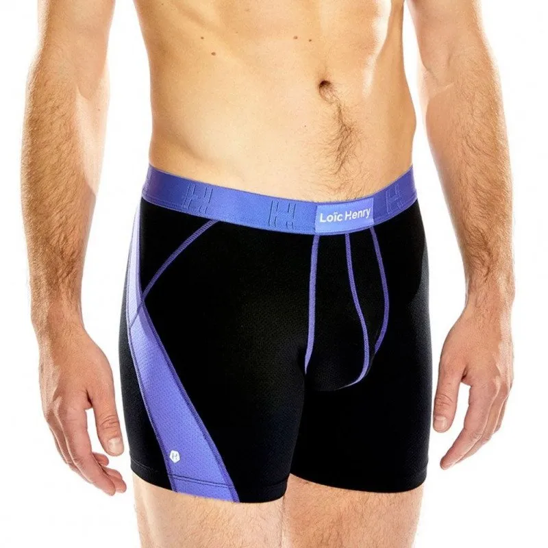 LOÏC HENRY Boxer Homme Microfibre PERFORMANCE Noir Violet