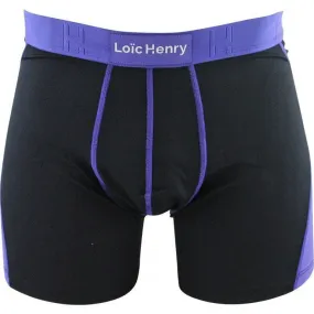 LOÏC HENRY Boxer Homme Microfibre PERFORMANCE Noir Violet