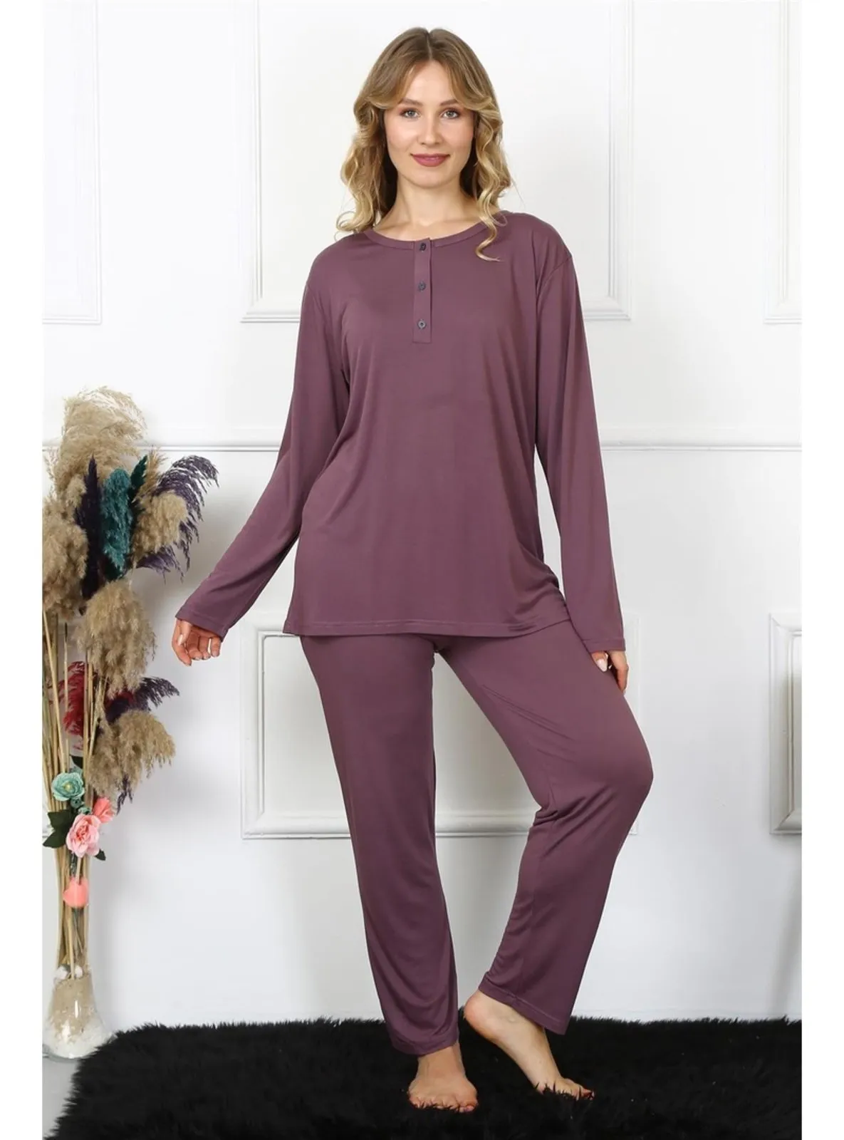 Maroon - Plus Size Pyjamas