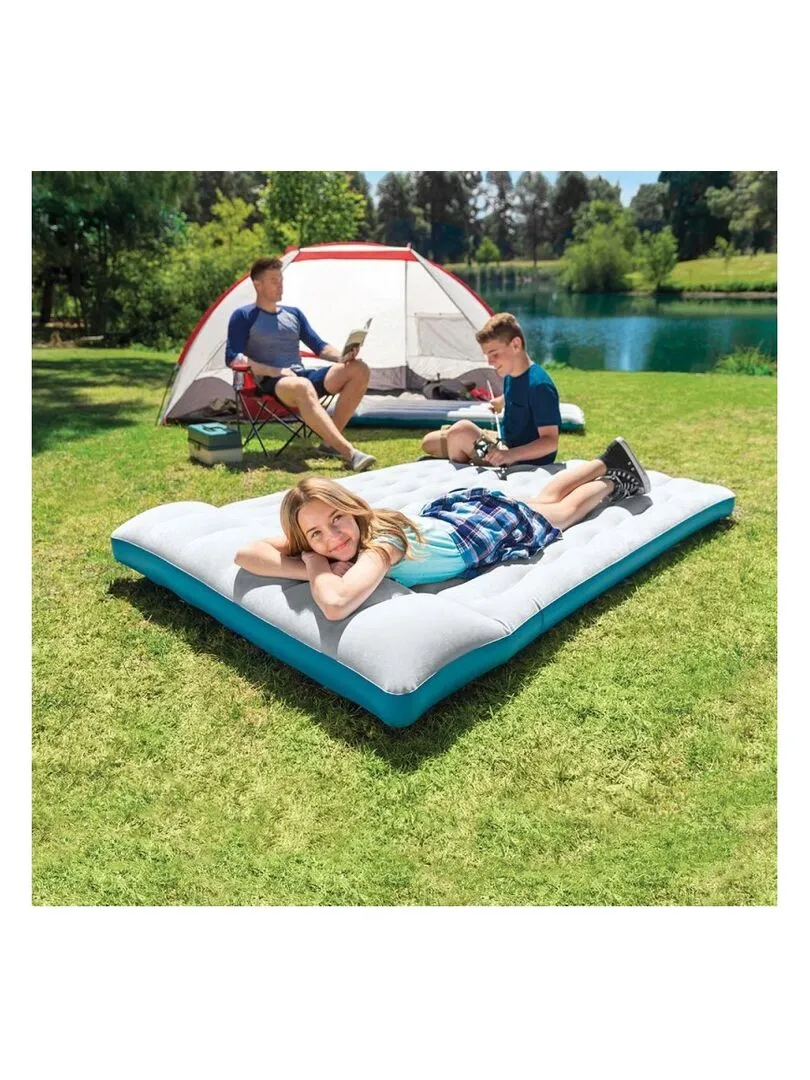 Matelas gonflable Airbed camping Fibertech 2 places - Gris