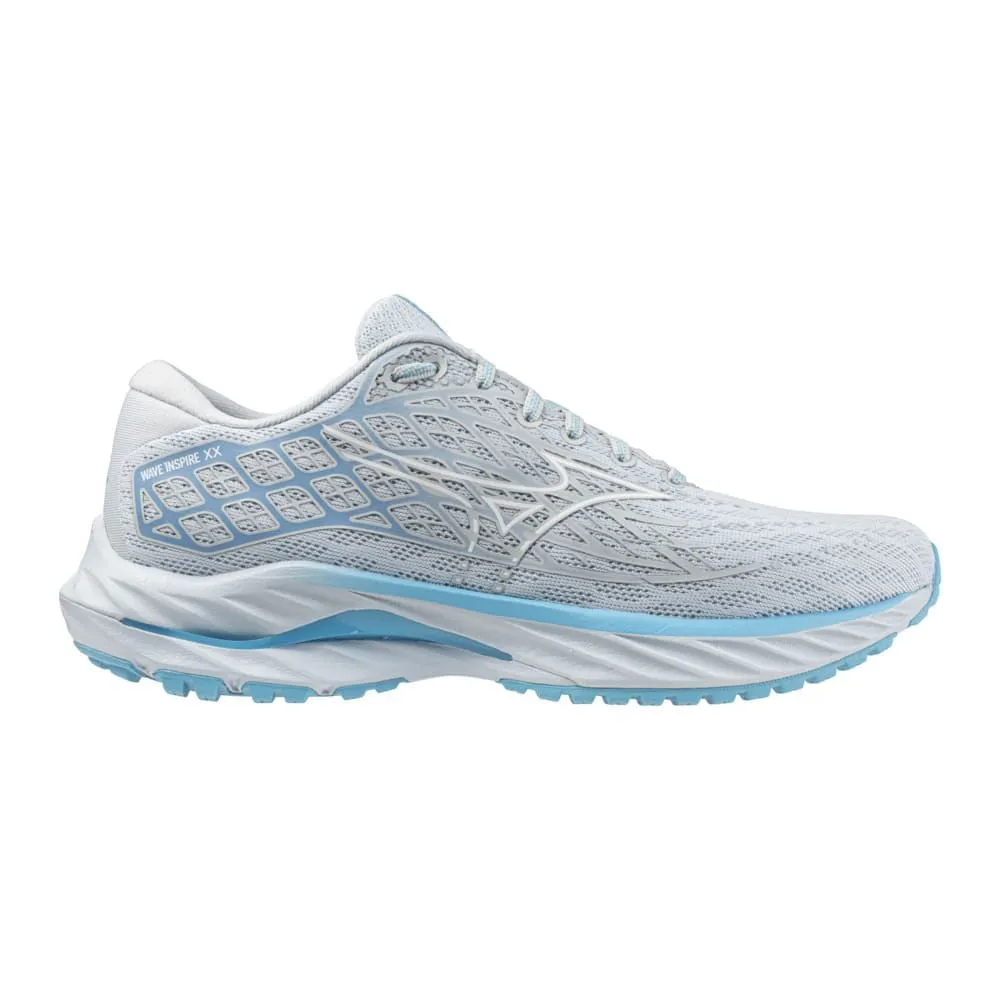 Mizuno Wave Inspire 20 Blanc/Bleu pour Femme