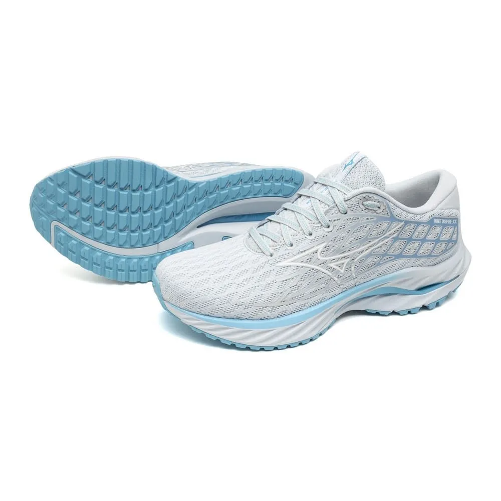 Mizuno Wave Inspire 20 Blanc/Bleu pour Femme