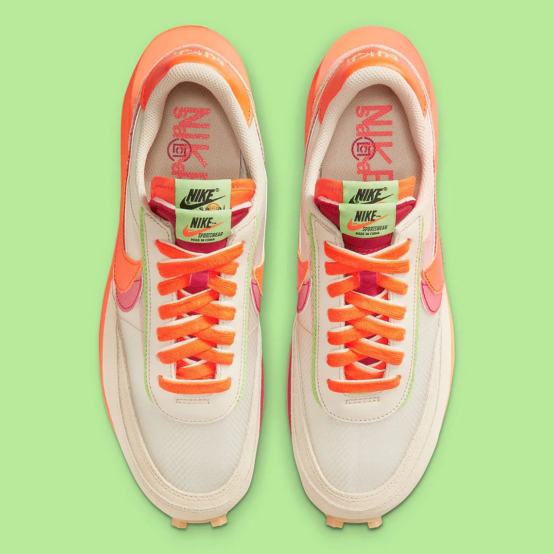 Nike LD Waffle sacai CLOT Net Orange Blaze