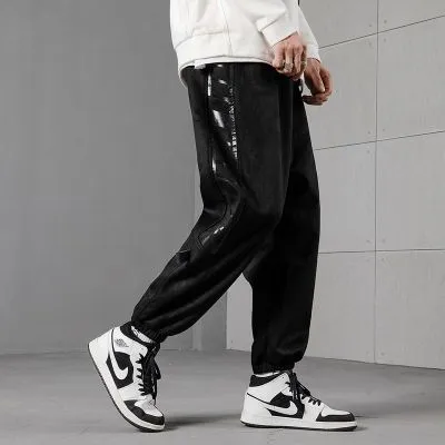 Pantalon Jogging matière effet daim pour homme