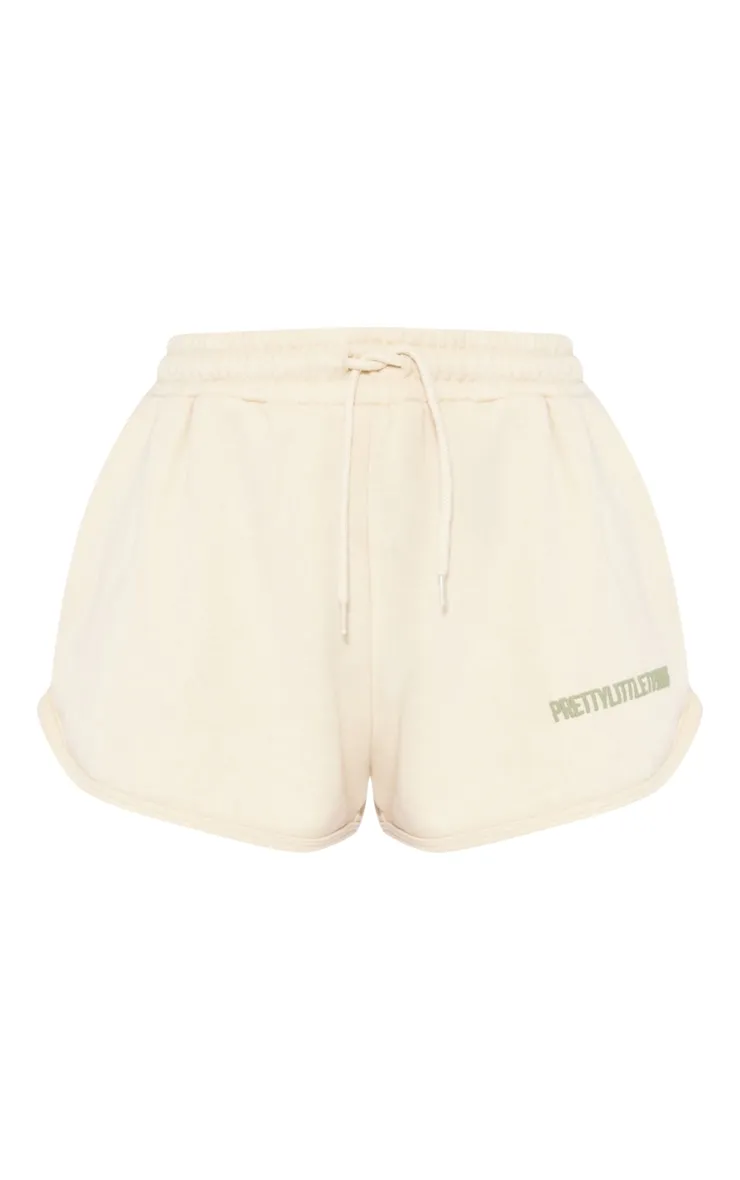 PRETTYLITTLETHING Short de course vert sauge imprimé