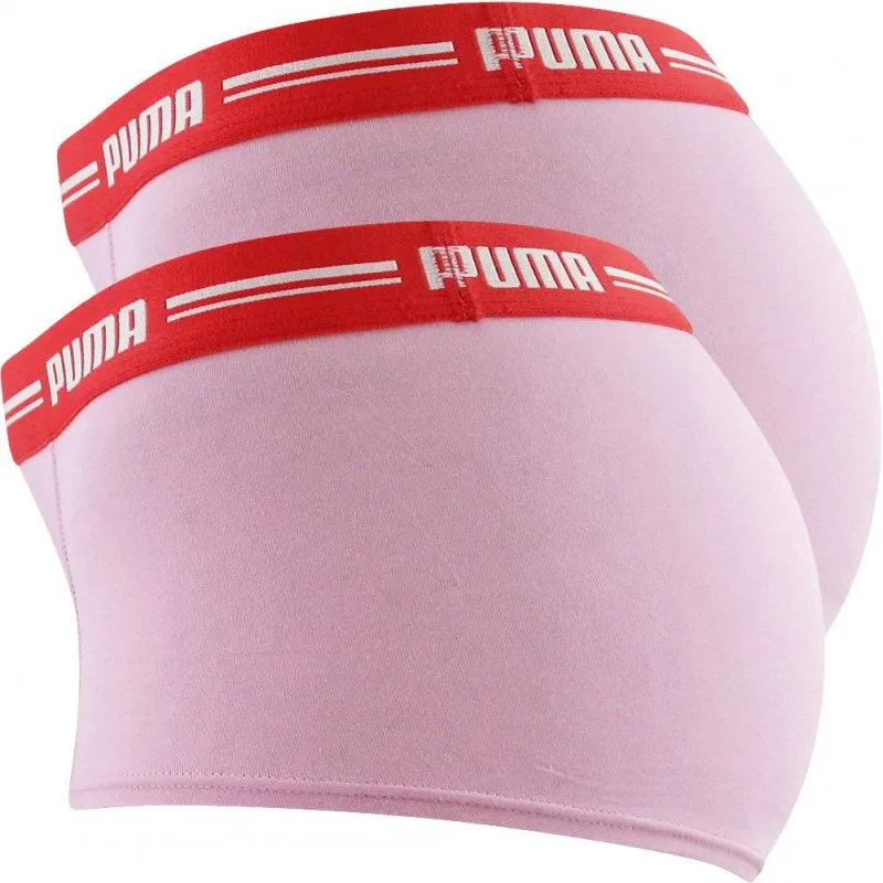 PUMA Lot de 2 Boxers Femme Coton ICONIC Pink Red