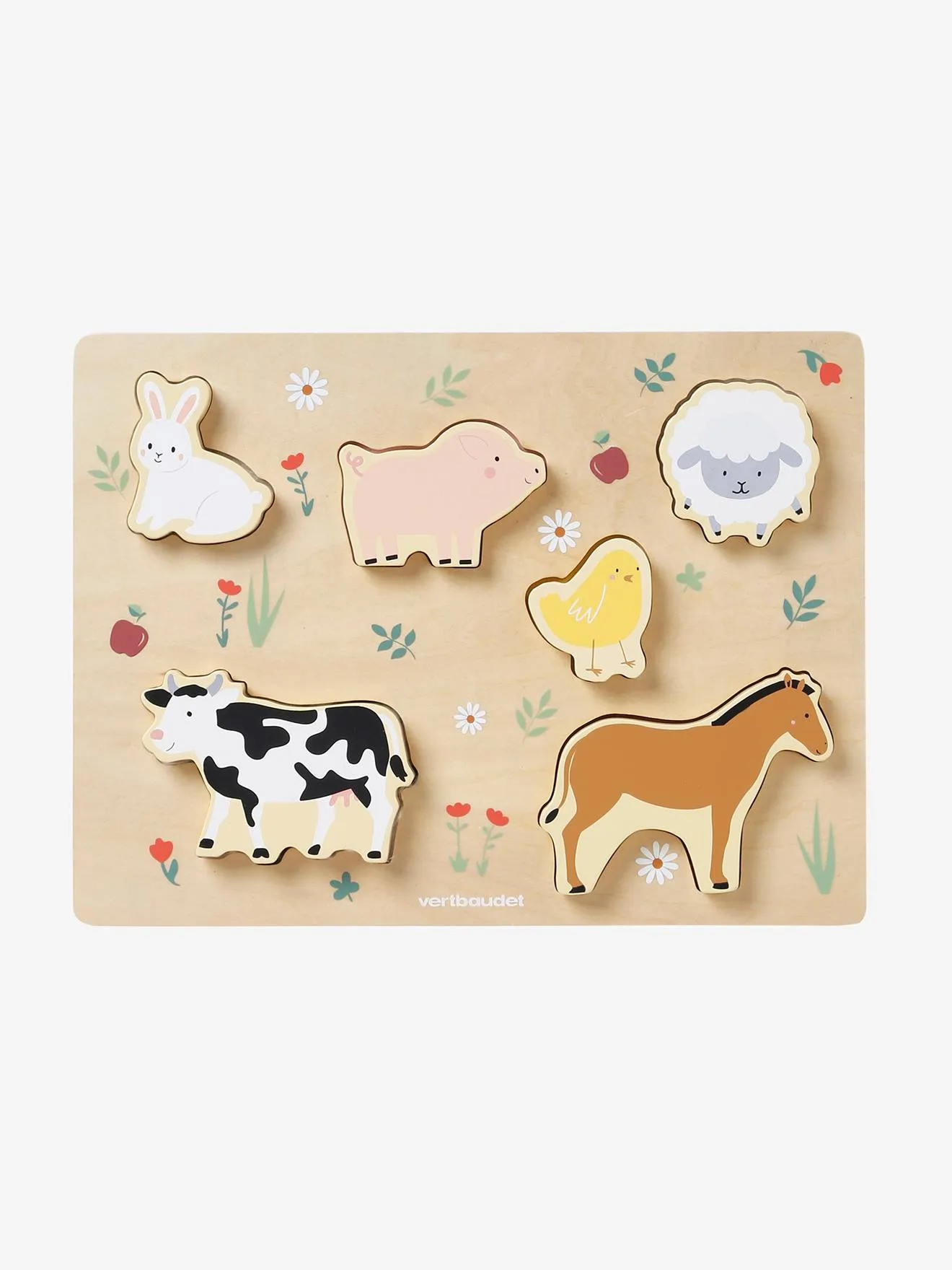 Puzzle chunky tactile en bois FSC® forêt - Vertbaudet