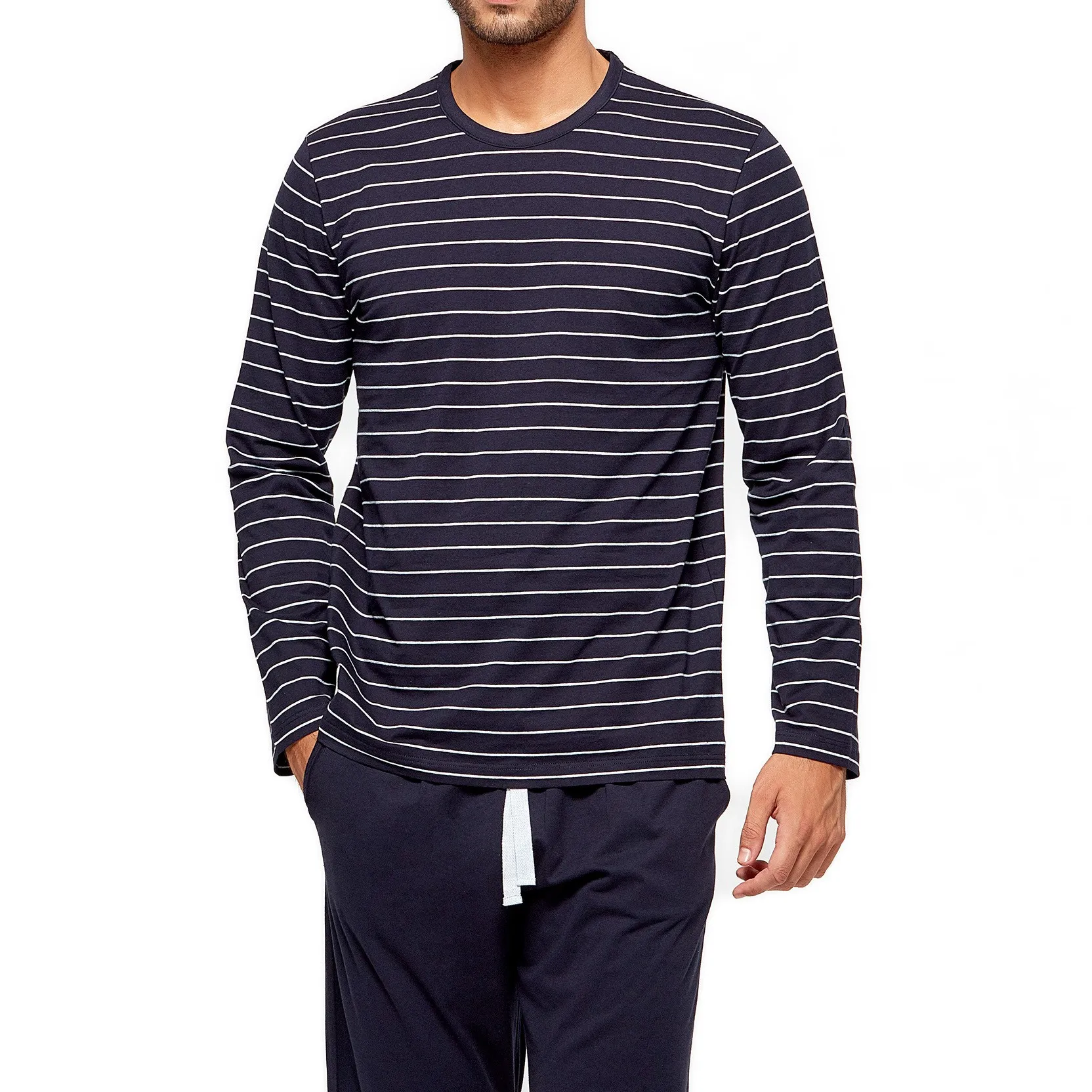 Pyjama ORGANIC rayé - bleu - Impetus : vente pyjamas et caleçons ho...