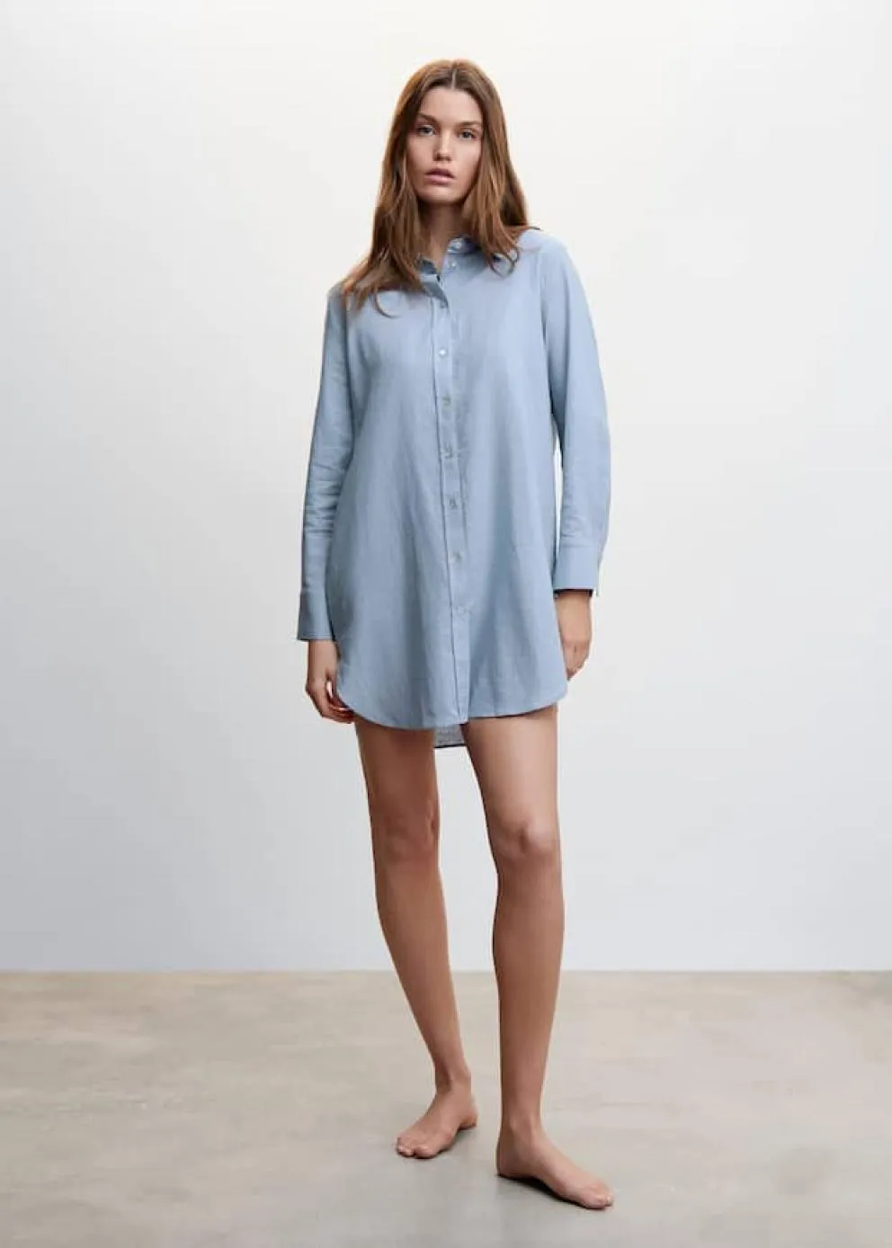 Pyjamas | Femme MANGO Tunique Lin Bleu