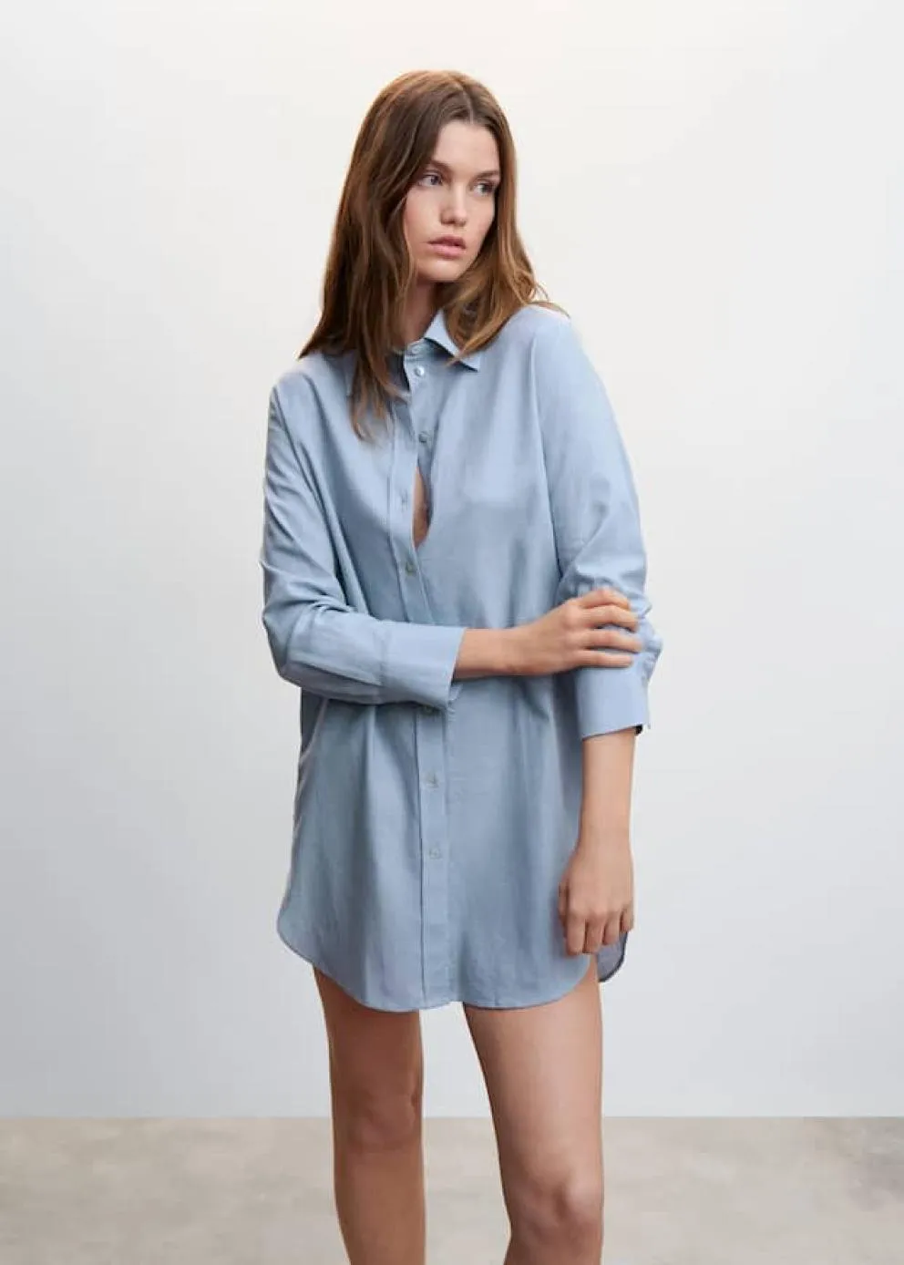 Pyjamas | Femme MANGO Tunique Lin Bleu