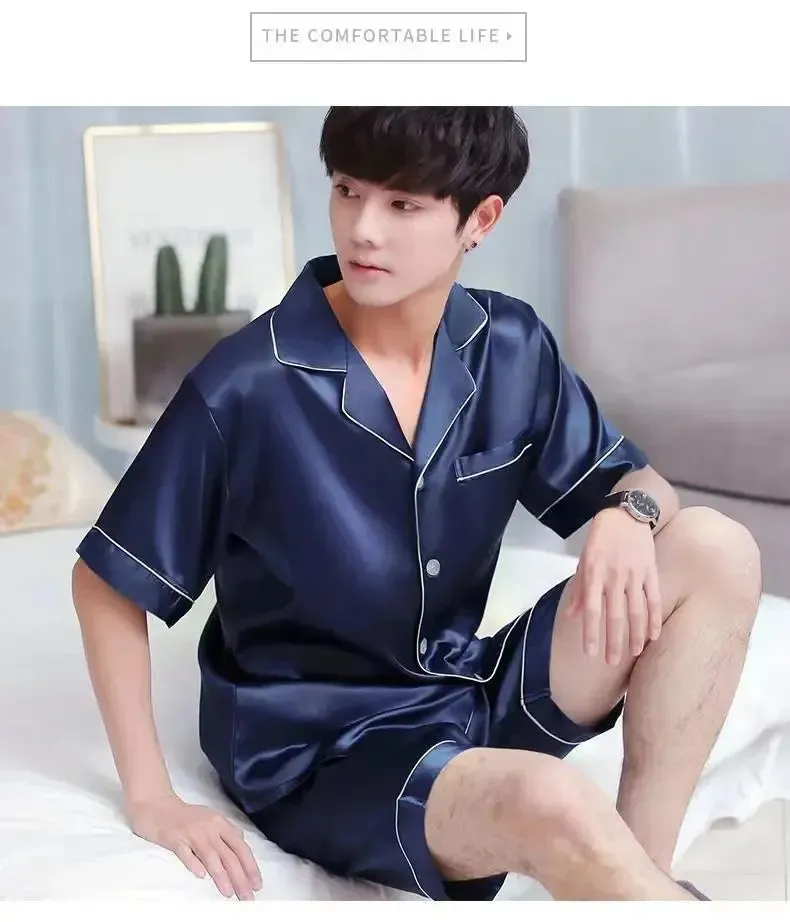 Pyjamas d'té en Satin de Soie pour Hommes : Confort et légance