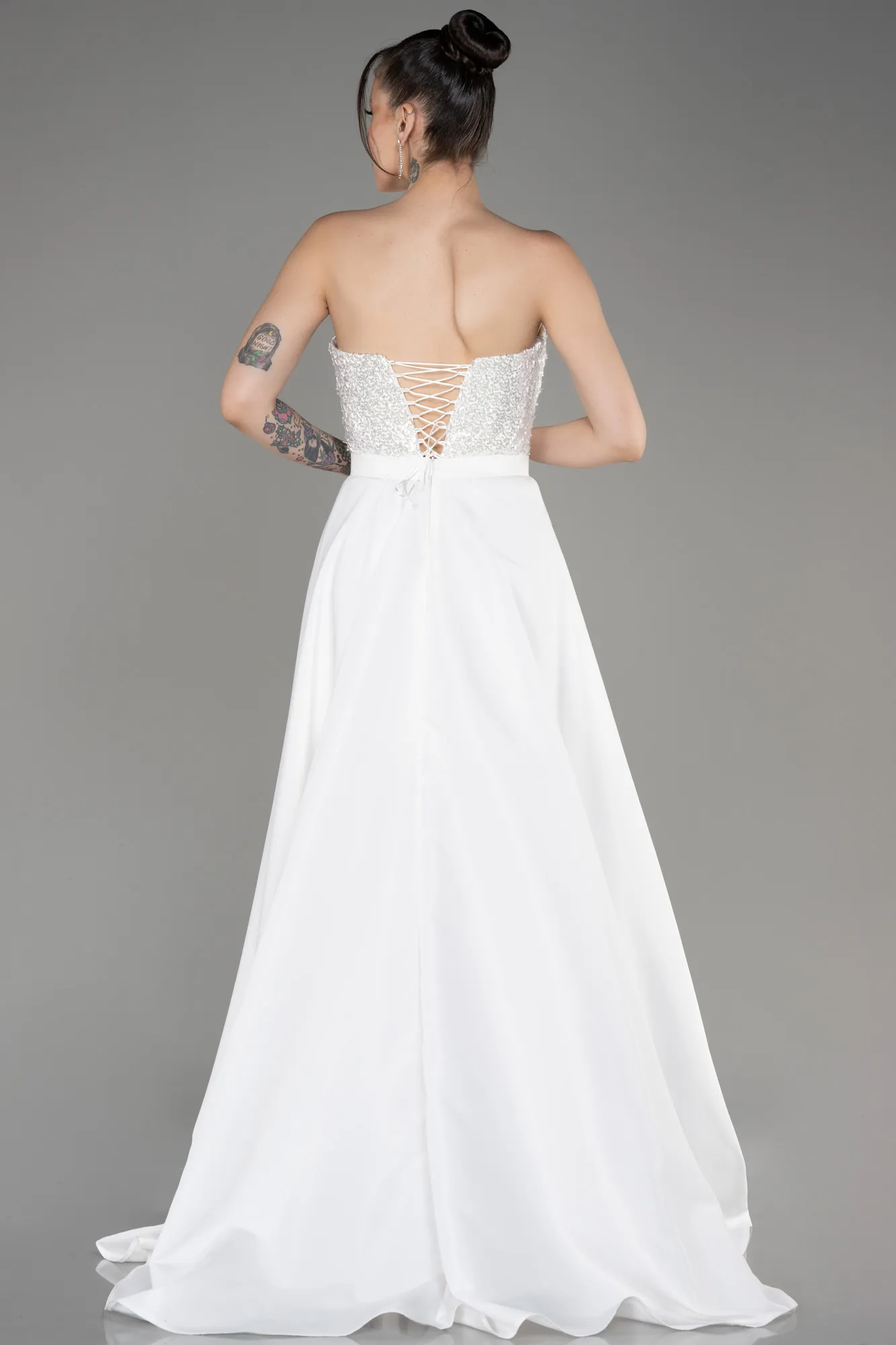 Robe De Soirée Longue Blanc ABU3779