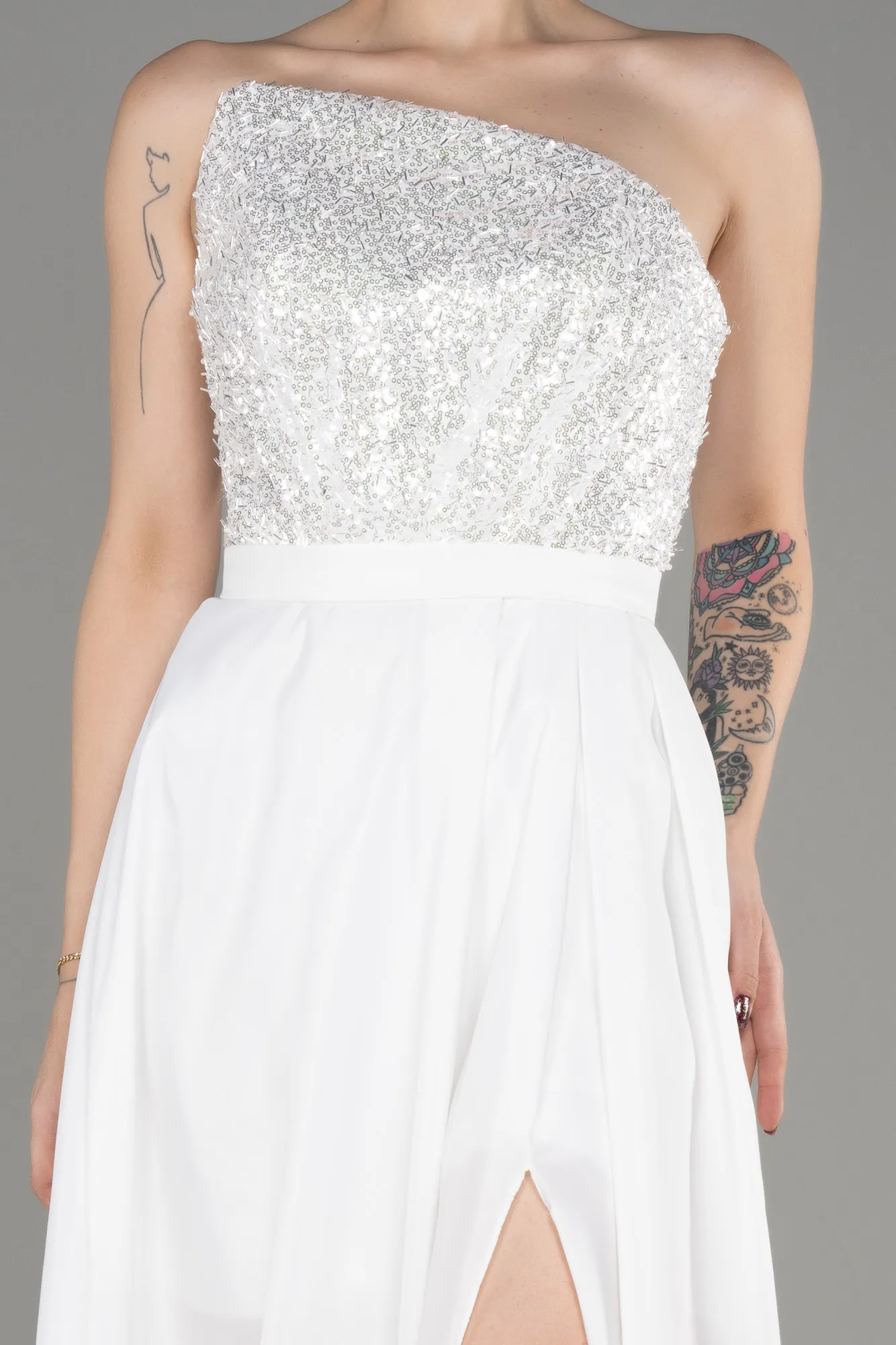 Robe De Soirée Longue Blanc ABU3779