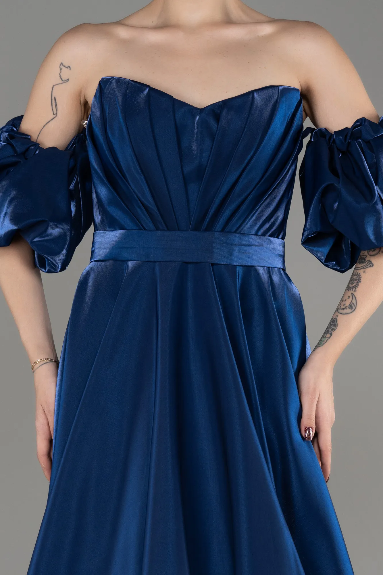 Robe de Soirée Longue Bleu Marine ABU3950