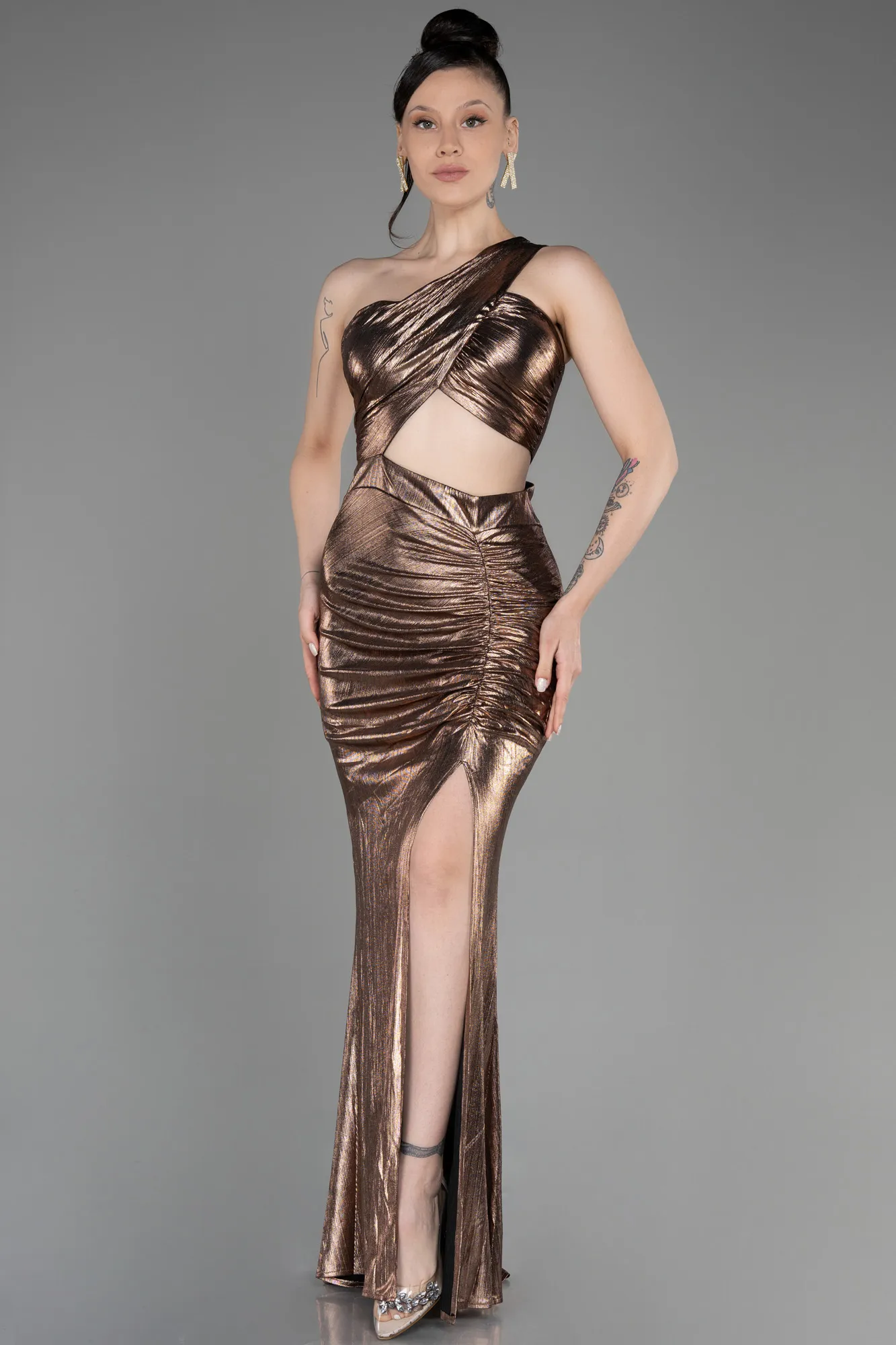 Robe de Soirée Longue Cuivre ABU3848