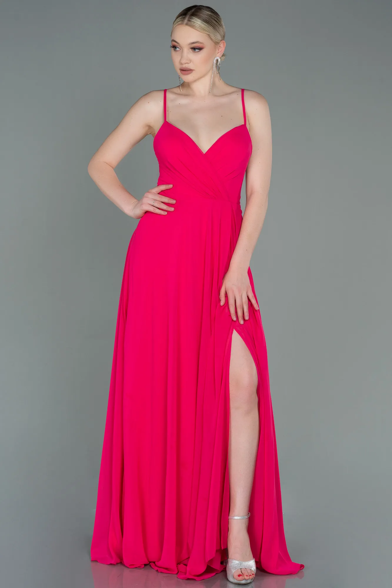 Robe De Soirée Longue Fushia ABU1305