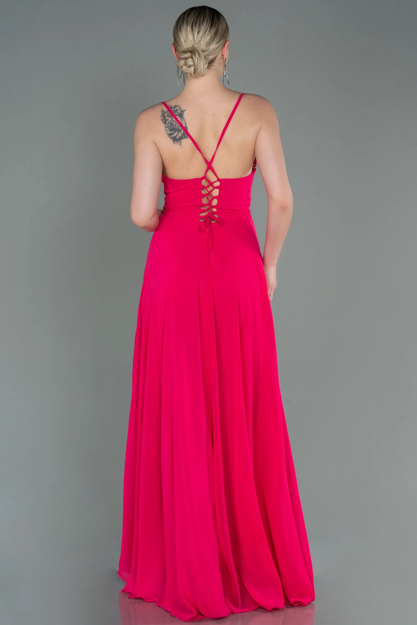 Robe De Soirée Longue Fushia ABU1305