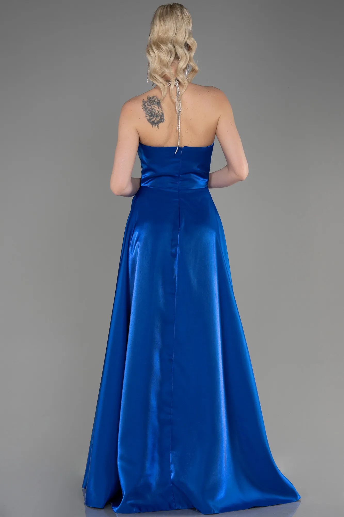 Robe De Soirée Satin Longue Rouge ABU3755