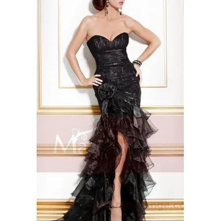 Robe longue Fleur Noire de soirée