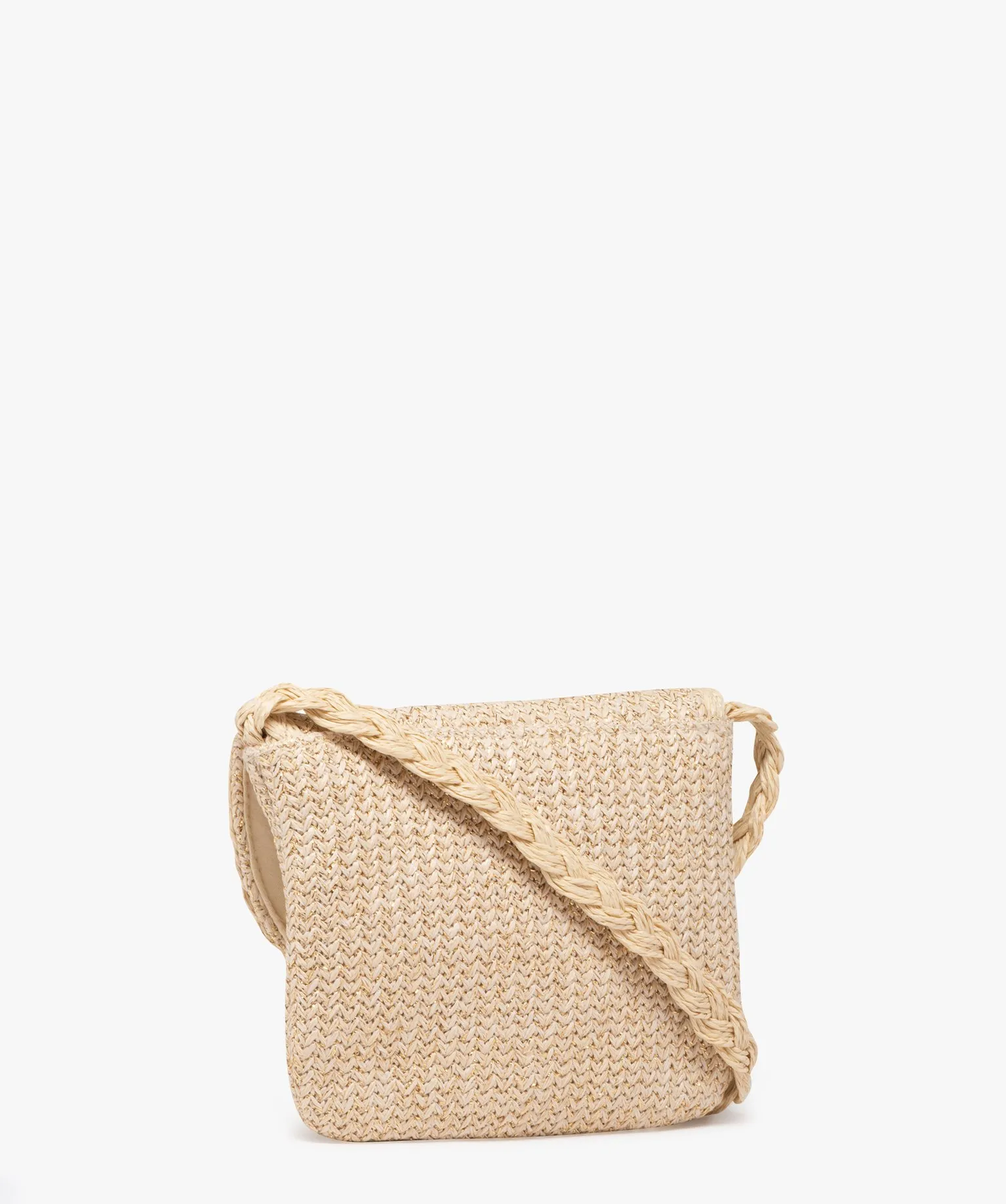 sac aspect raphia avec message brode fille beige sacs et cartables