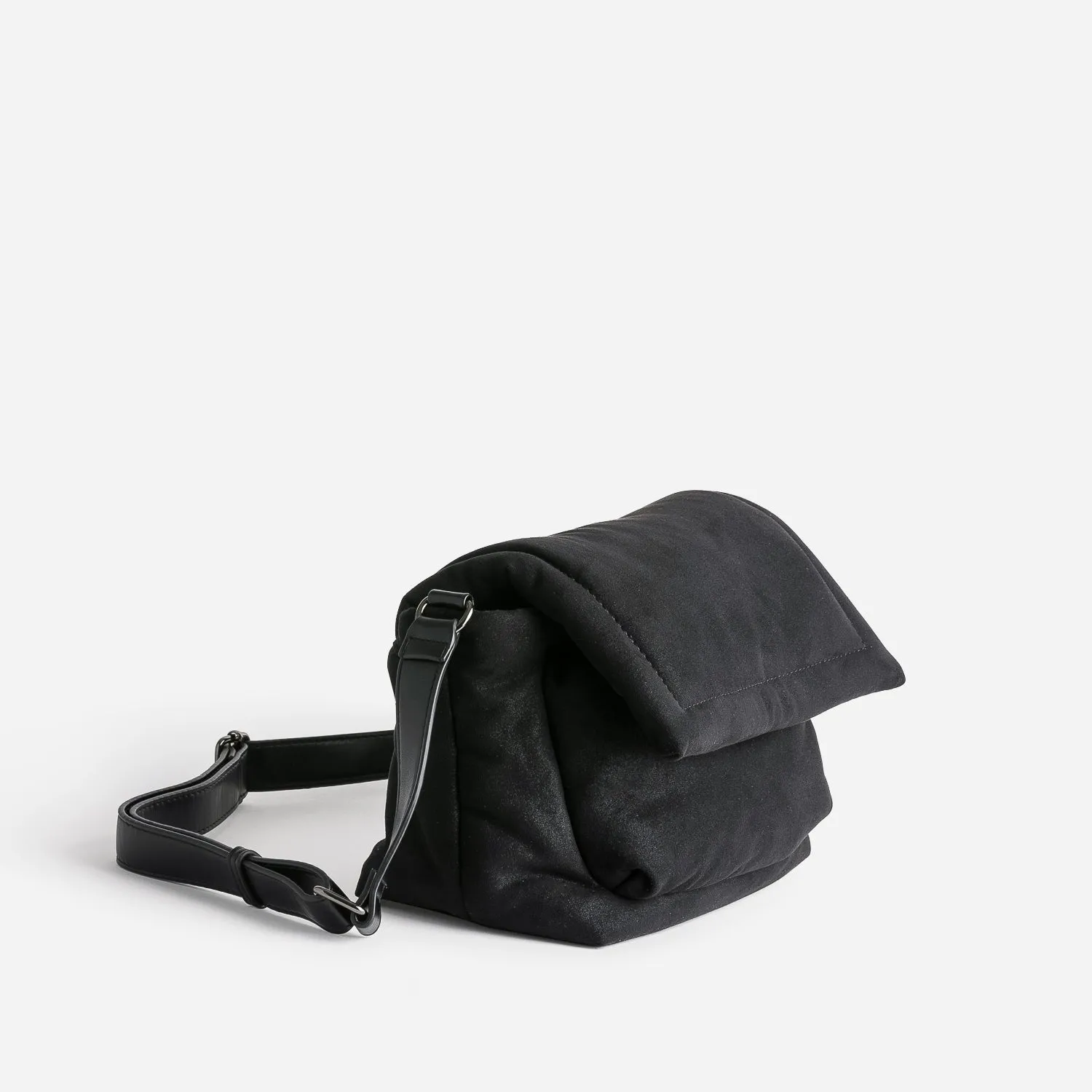 Sac bandoulière TEXTO noir irisé textile suédé - Sacs à main Maroquinerie | ERAM