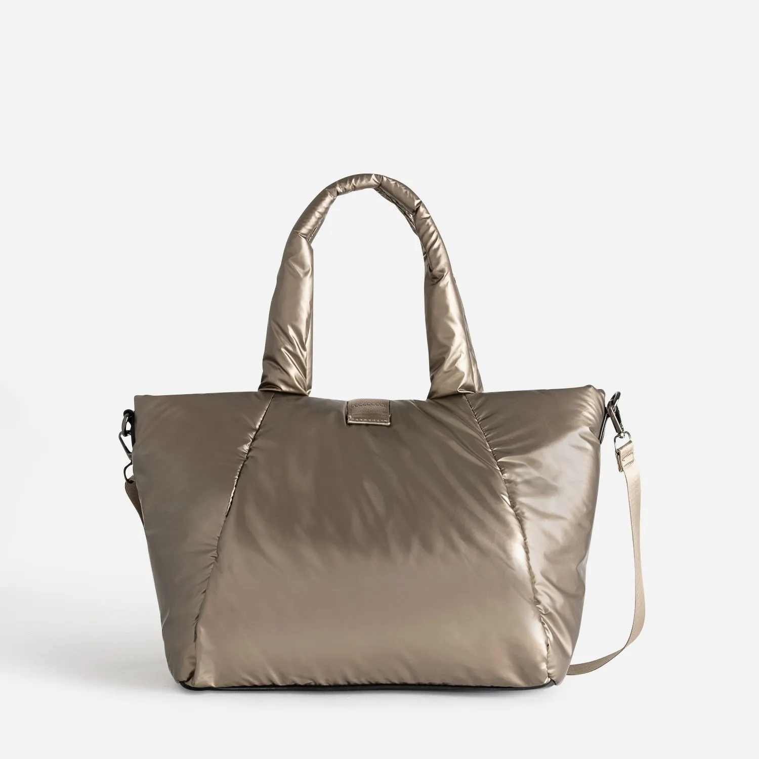 Sac cabas TEXTO bronze nylon matelassé - Sacs à main Maroquinerie | ERAM