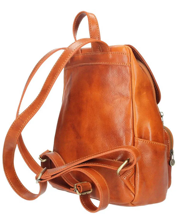 Sac à dos cuir vachette cognac