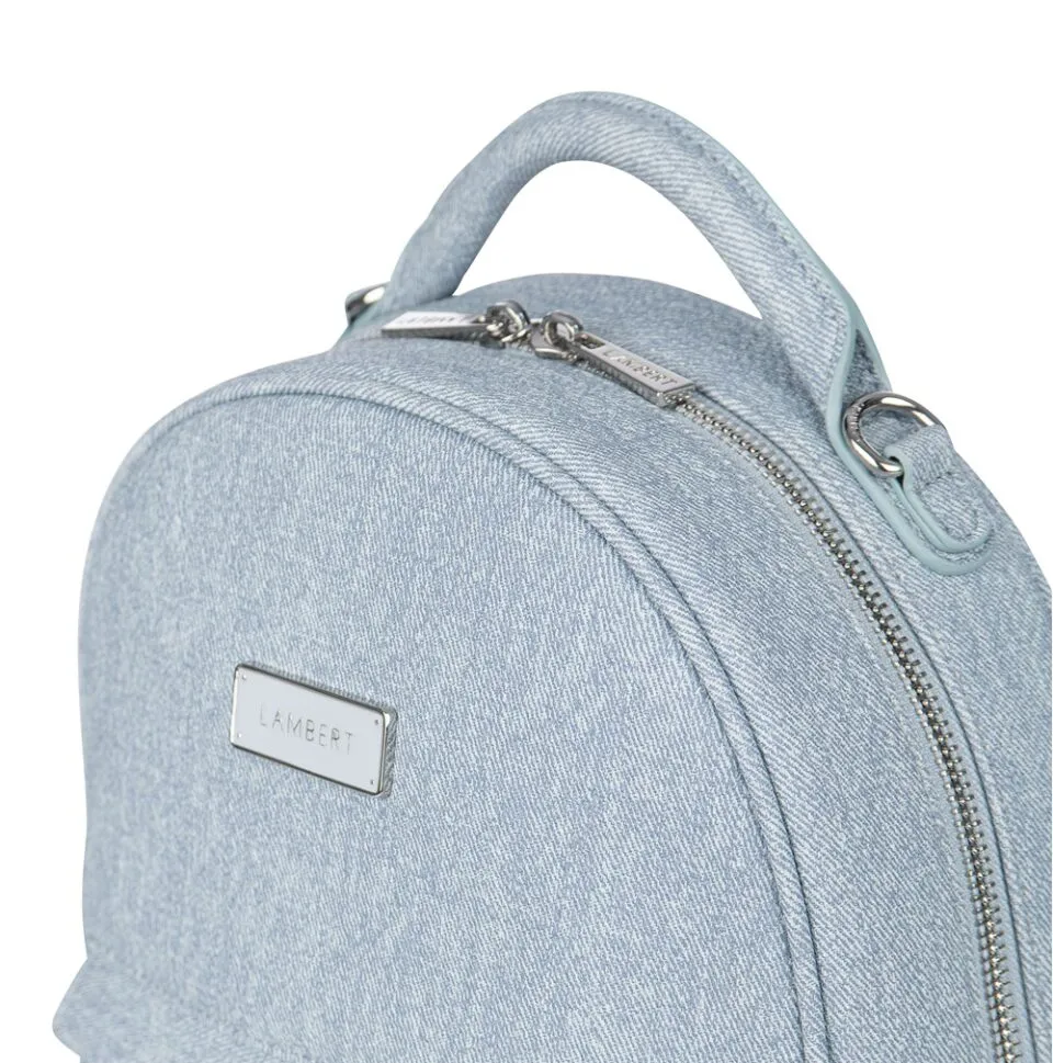 Sac à dos multifonction Le Maude en cuir vegan Denim pâle