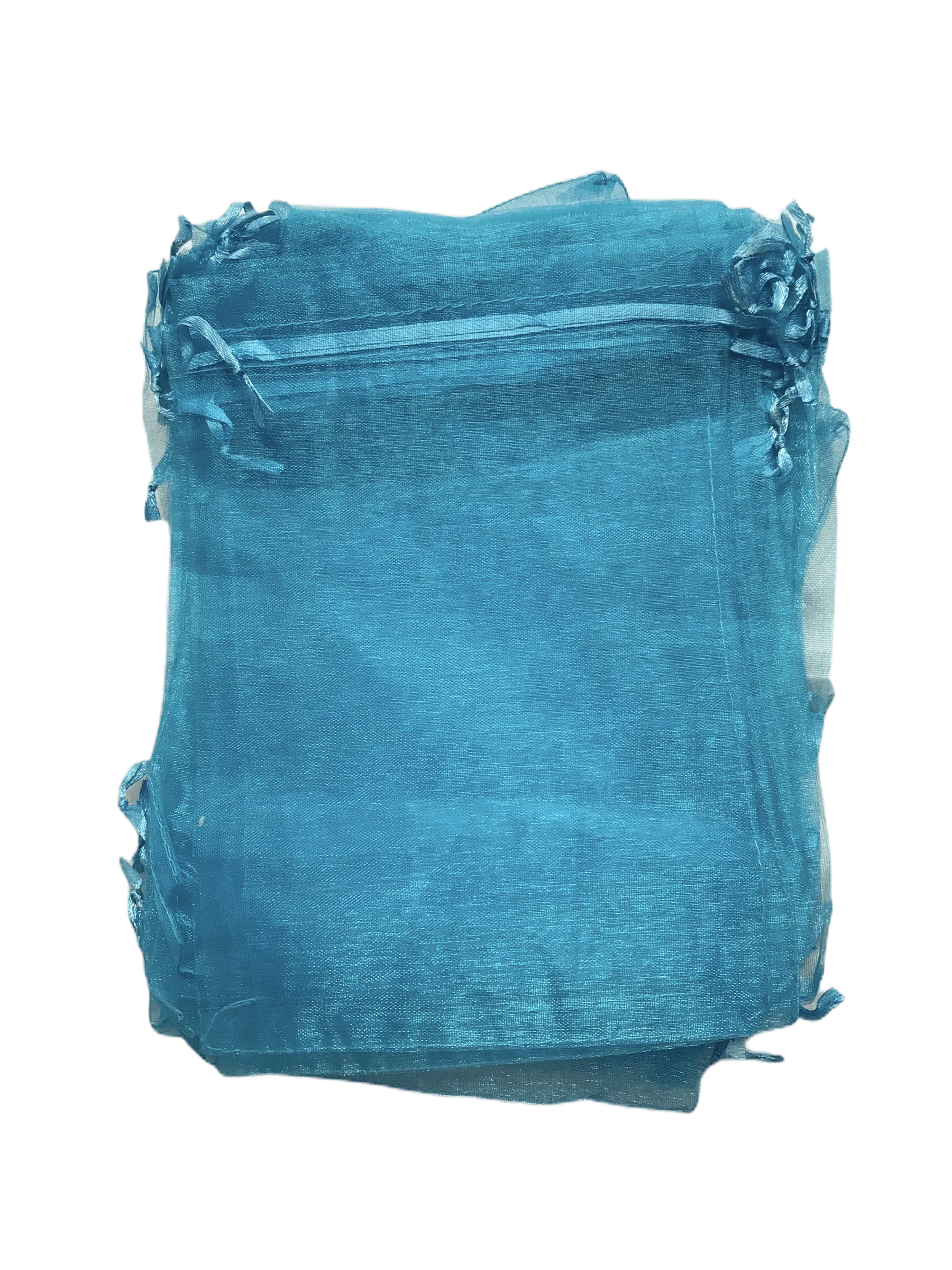 Sacs organza bleu turquoise (x50)