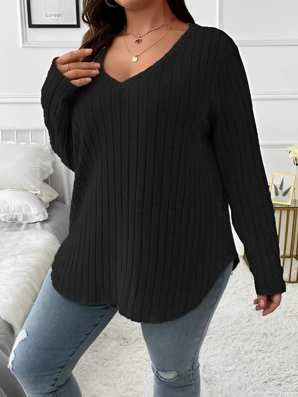 Shirlee - Haut rayé à manches longues et design épuré