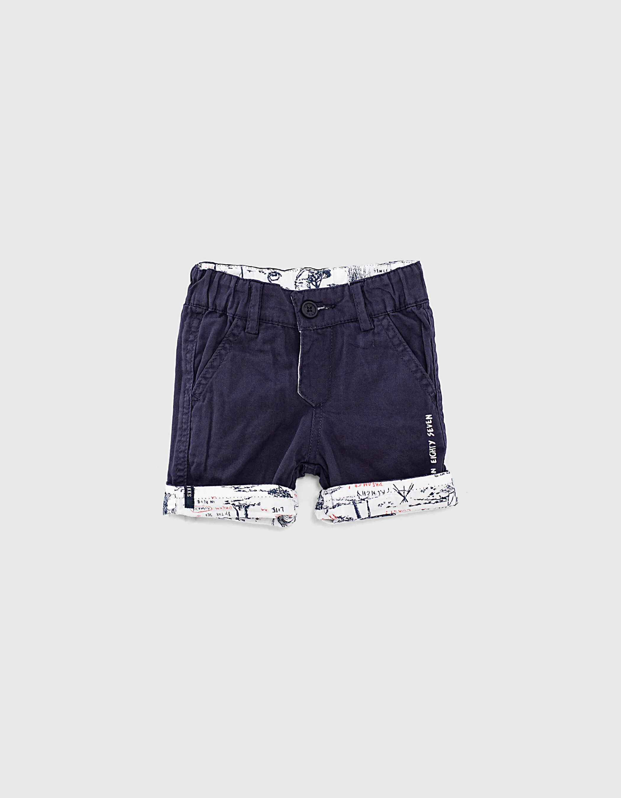 Short réversible navy et imprimé bébé garçon 