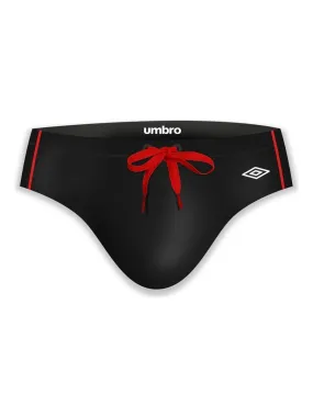 Slip de bain homme avec surpiqûres couleurs Umbro - Noir Rouge