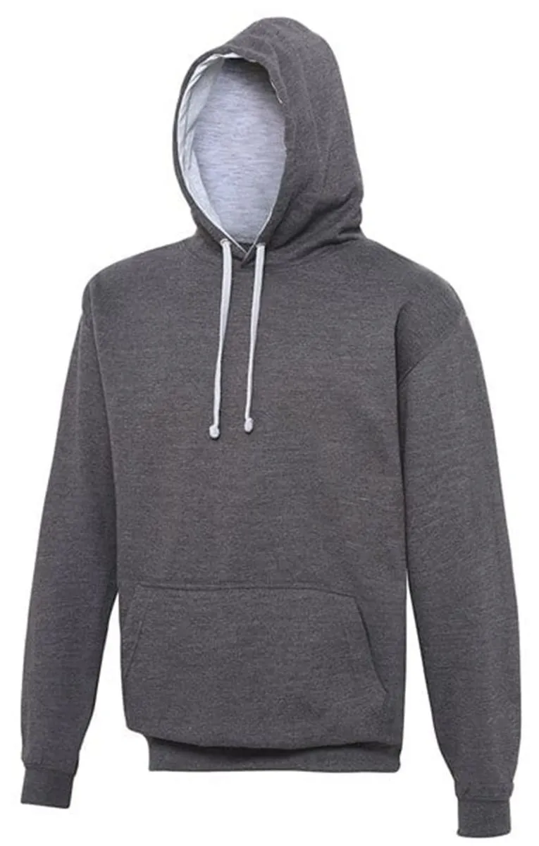 Sweat à capuche contrastée unisexe - JH003 - gris foncé et gris clair 