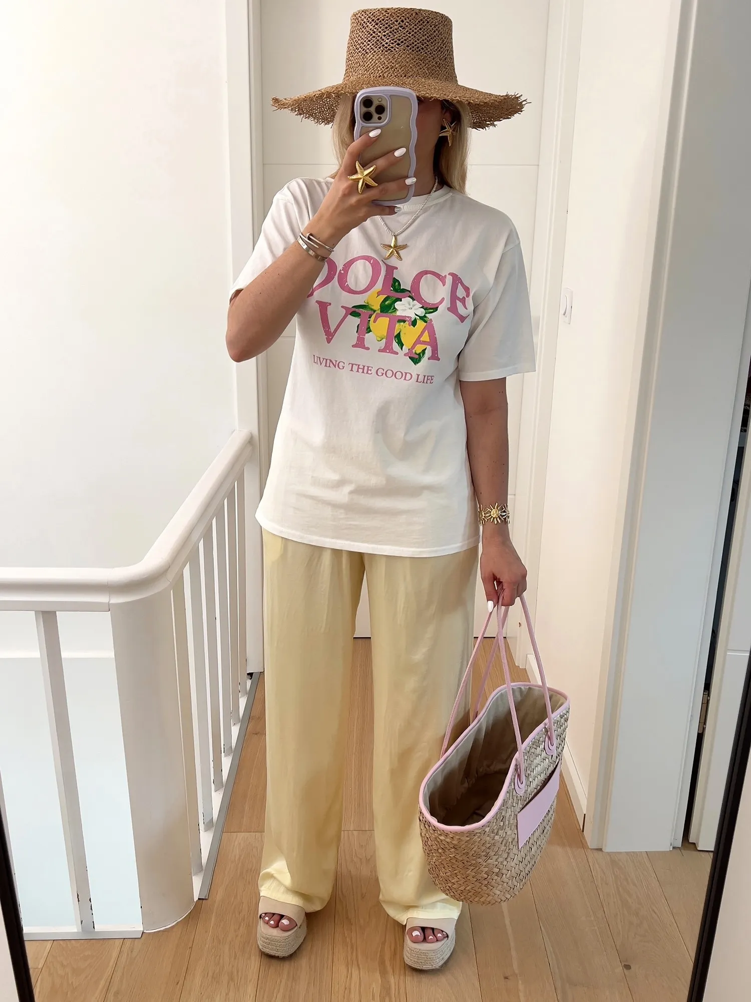 T-shirt DOLCE Dolce vita motif citron blanc