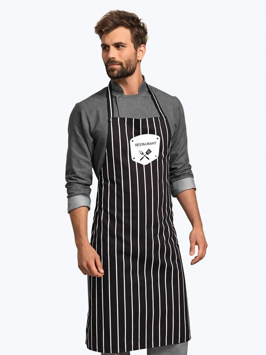 Tablier de chef rayé personnalisable