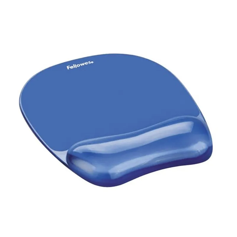 Tapis de souris avec repose-poignet Crystal Gel - 20 x 22 cm - bleu