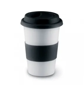 Tasse de Voyage en Céramique avec Bande Personnalisable en Silicone