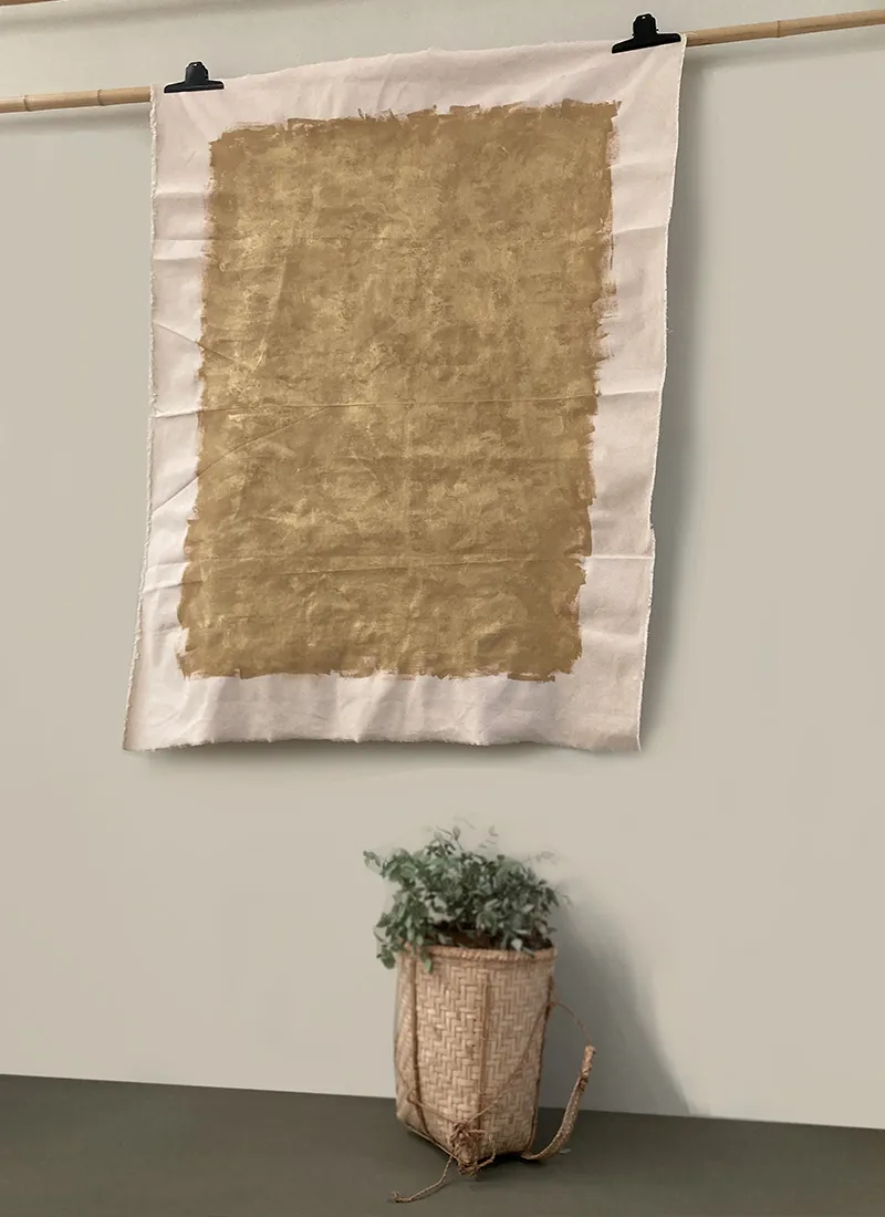 Toile coton peinte or 