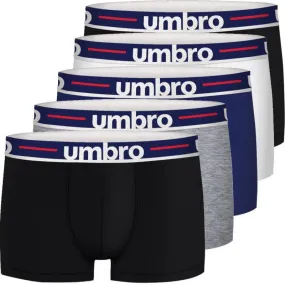 UMBRO 5 Boxers Homme Coton UMBGBCX5CLASS3 Noir Gris Blanc Bleu