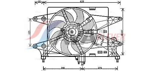 Ventilateur, refroidissement du moteur AVA COOLING FT7559 