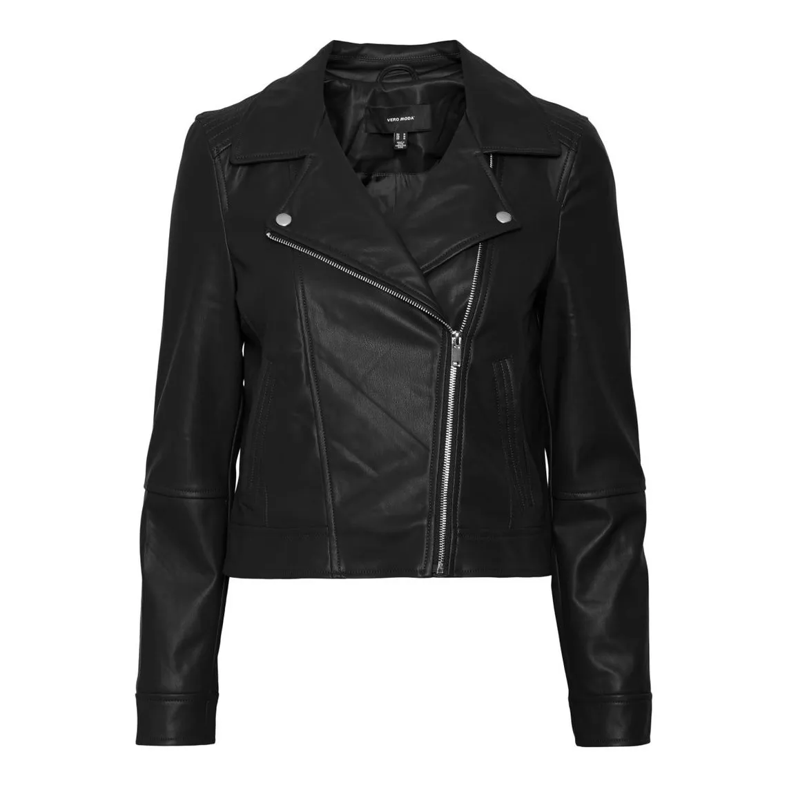 Veste de motard en simili-cuir Col motard Manches longues noir Trix | 3 Suisses