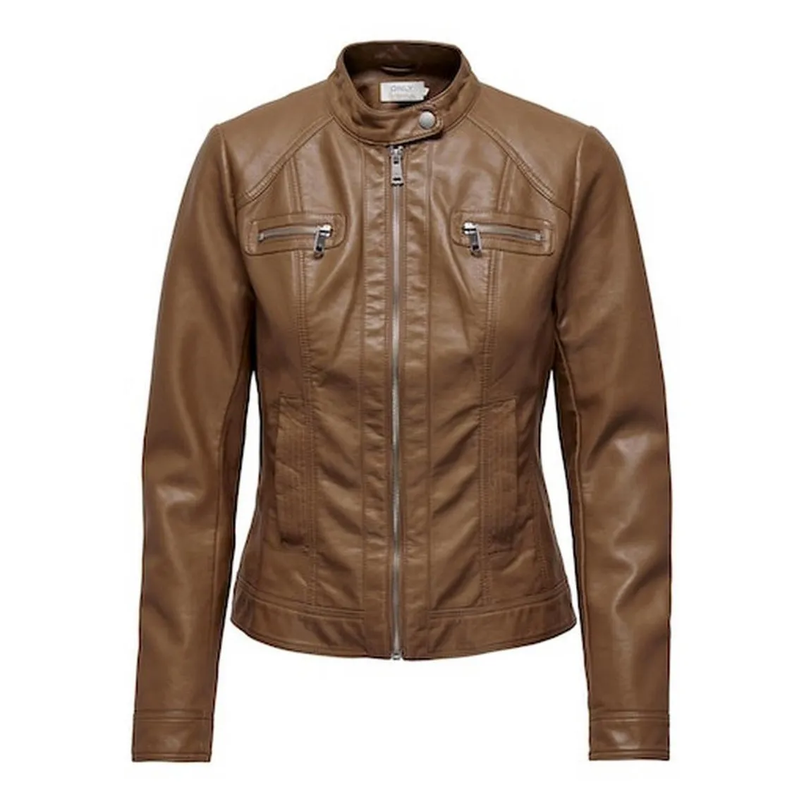 Veste de motard en simili-cuir marron | 3 Suisses