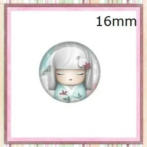 X2 cabochons kokeshi 16mm