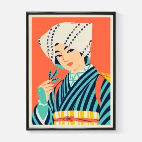 Yeaaah! Studio - Affiche japonaise vintage Cueilleuse de Thé