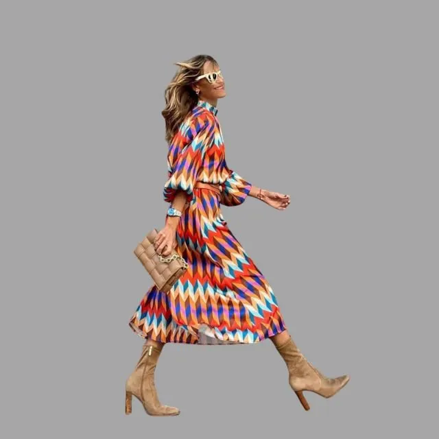 Zaynah | Robe colorée à motifs pour femme