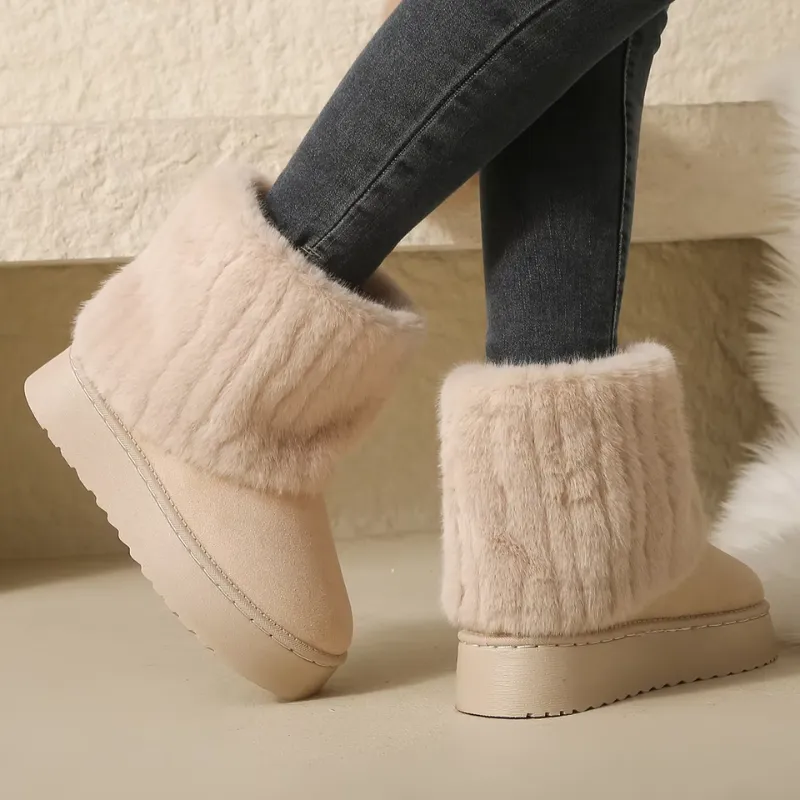 Zo - Bottes d'hiver hautes doublées antidérapantes avec doublure respirante